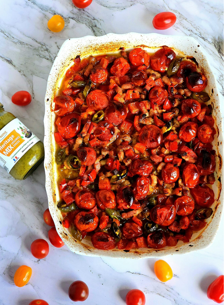 épices, manger, assaisonnement, roove, saveurs, recette, repas, légumes, cuisiner, tomates cerise, lardons, huile d'olive, poivrons, condiment, assaisonner, healthy
