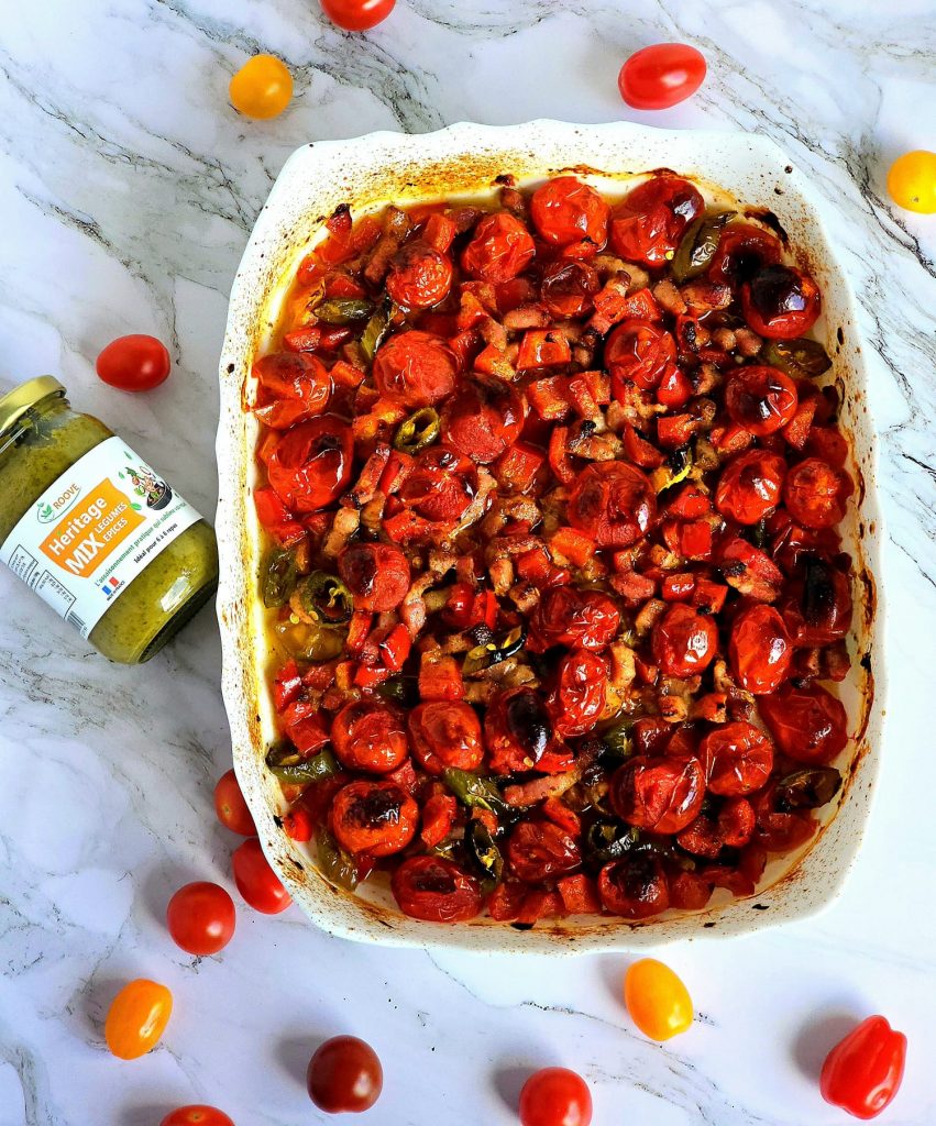 épices, manger, assaisonnement, roove, saveurs, recette, repas, légumes, cuisiner, tomates cerise, lardons, huile d'olive, poivrons, condiment, assaisonner, healthy