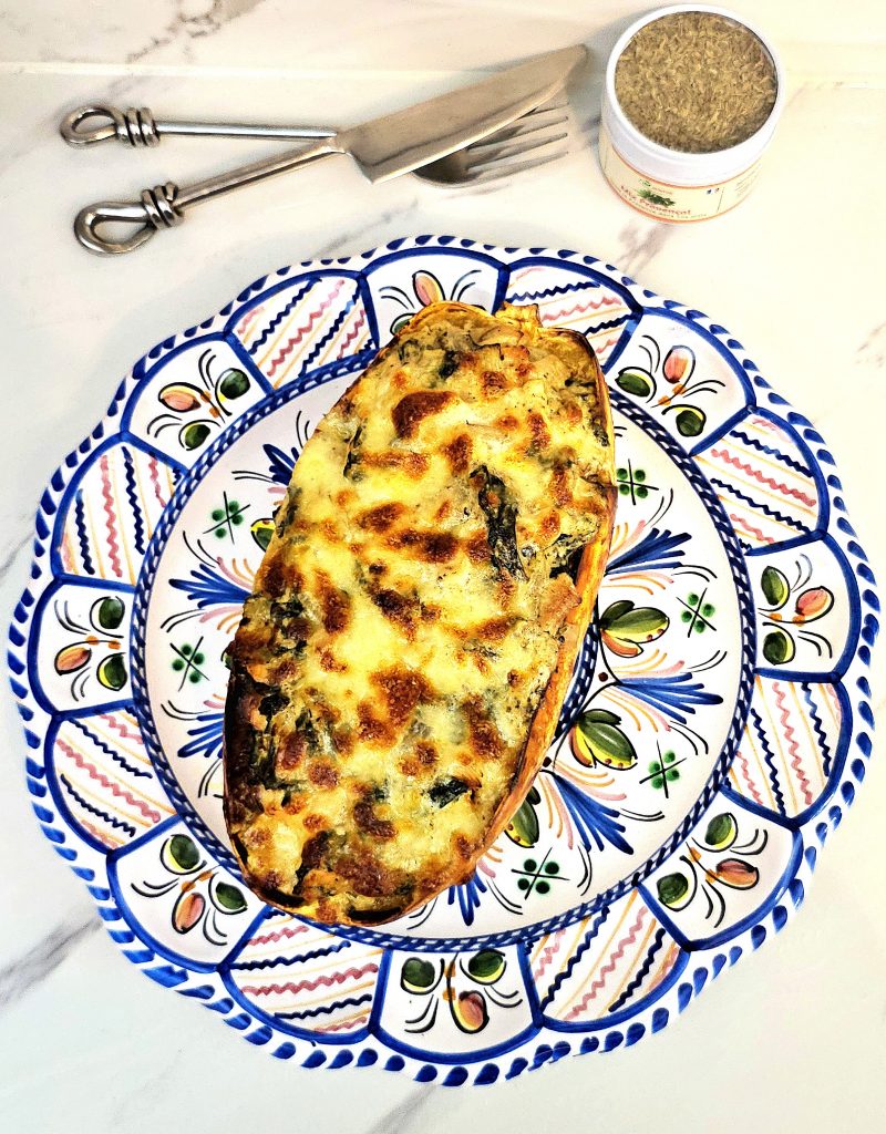 courge spaghetti au poulet blettes et herbes de provence